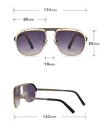 Titan Aviator: Oversized Sunglasses All Black - Image 2