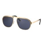 Titan Aviator: Oversized Gold Shield Sunglasses with Grey Lenses