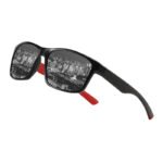 Coastal Driver Polar black and red unisex polarized sunglasses with smoke lenses and UV400 protection