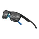 Coastal Driver Polar matte black and blue unisex polarized sunglasses with smoke gray lenses and UV400 protection