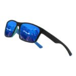 Coastal Driver Polar black and blue unisex polarized sunglasses with blue mirror lenses and UV400 protection